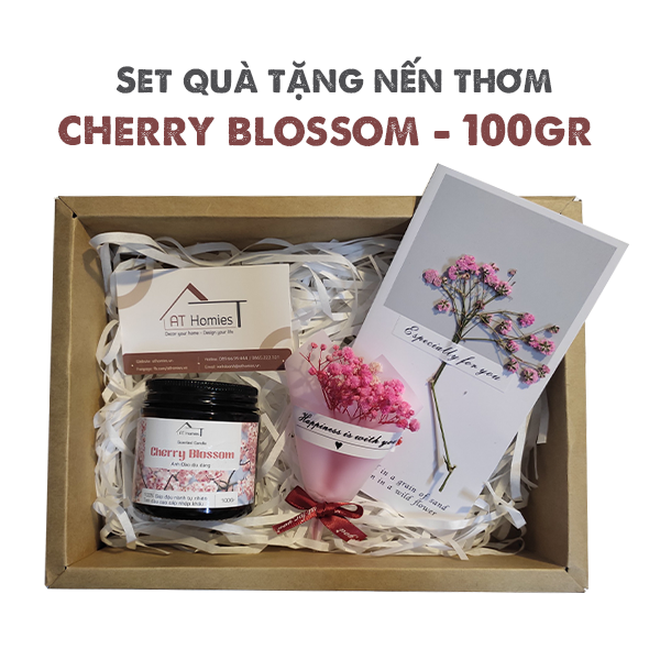 Set Quà Tặng Nến Thơm AT Homies Hương Cherry Blossom 100g