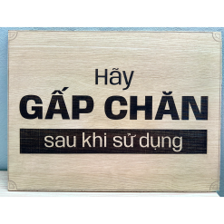 Tranh gỗ khắc Laser theo yêu cầu 11 Hãy gấp chăn sau khi sử dụng