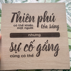 Tranh gỗ khắc Laser theo yêu cầu 12 Tranh chữ khắc laser theo yêu cầu - AT Homies